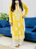 Jannat Modal Chikankari Solid Women's Long Kurta - Yellow