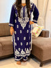 Sangriya Rayon 3D Chikankari Handwork women kurta palazzo set - Navy Blue
