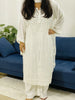Nirmal Premium Modal Chikankari Solid Women's Long Kurta - White
