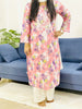 Saloni Mulmul Chikankari Women's Floral Long Kurta - Peach