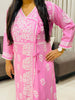Tripti Rayon Chikankari Handwork Solid Women's Angrakha Kurta - Pink