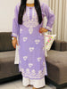 Bahar Premium Modal Chikankari Women's Long Solid Kurta - Lavender