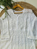 Tara Resham Chikankari Hand Embroidered Women's Yog Anarkali Kurta - White