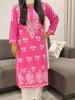 Fanah Premium Modal Chikankari Solid Women's Long Kurta - Pink
