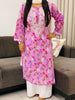 Dvita Mulmul Chikankari Floral Women's Long Kurta - Lilac