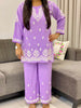 Trisha Rayon Chikankari Handwork Women's Co-ord Set - Lavender