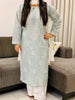 Bani Voil Cotton Chikankari Hand Embroidered Women's Solid Long Kurta - Grey
