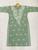 Inayat Cotton Chikankari Hand Embroidered Women's Long Kurta - Saunf Green