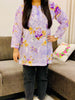 Nisha Mulmul Chikankari Hand Embroidered Women's Floral Short kurta - Lavender