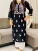 Nora Premium Modal Chikankari Solid Women's Kurta - Black