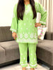 Trisha Rayon Chikankari Handwork Women's Co-ord Set - Pista
